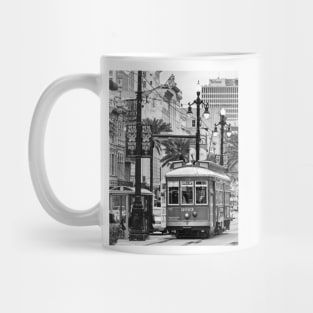 New Orleans Red Streetcar B+W Mug